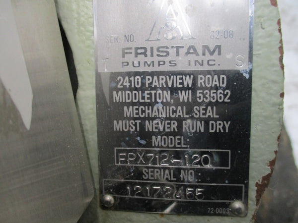 FRISTAM PUMPS FPX712-120 W/ BALDOR CM3610T 208-230/460V 8.2-7.8/3.9A NSNP