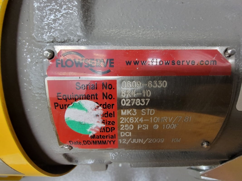 FLOWSERVE MK3STD 2K6X4-10HRV/7.81 W/ BALDOR ECP2334T 230/460V 48.0/24.0A 250PSI 100'F NSMP