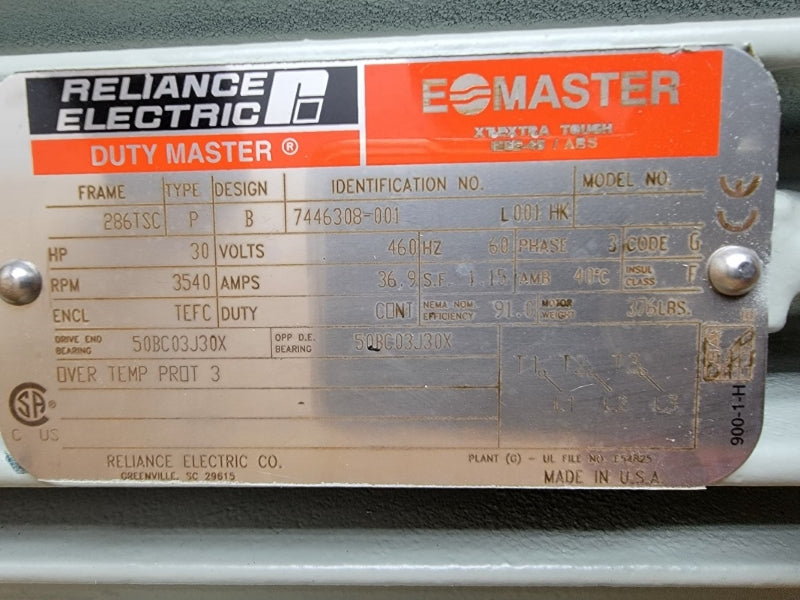 FRISTAM PUMPS FP1742-195 W/ RELIANCE ELECTRIC 7446308-001 460V 36.9A NSMP