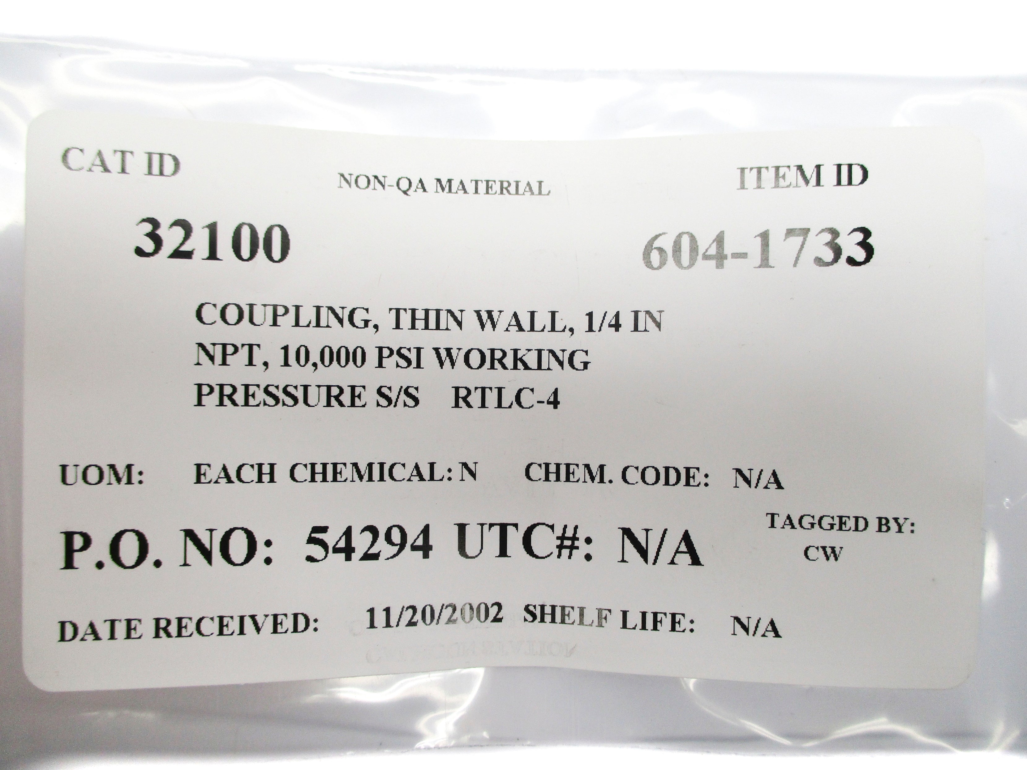 COUPLING RTLC-4 10,000PSI  NSNP