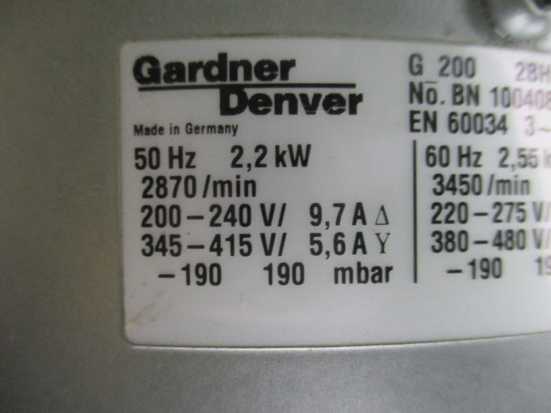 PARTICLE MEASURING SYSTEMS 90100532-31 AMII-32 W/ GARDNER DENVER G2002BH1600-7AH16 430V 4.0A NSNP