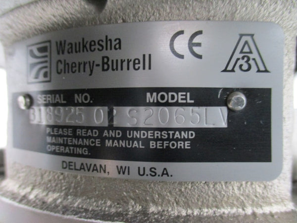 WAUKESHA CHERRY-BURRELL S2065LV W/ BALDOR 06H391W003G1 3 HP 230/460V 7.8/3.9A NSNP