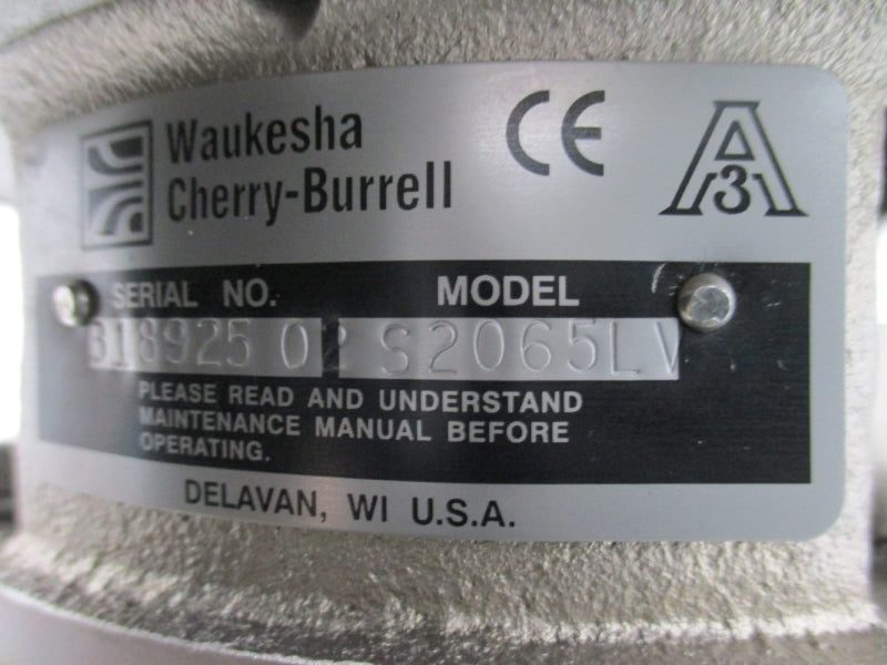WAUKESHA CHERRY-BURRELL S2065LV W/ BALDOR 06H391W003G1 3 HP 230/460V 7.8/3.9A NSNP