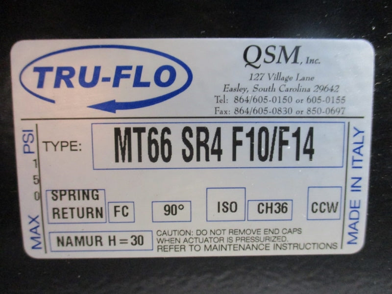 TRU-FLO MT66SR4F10/F14 W/ SOLDO CONTROLS XAB16200E 120VAC 0.25A 150PSI NSNP