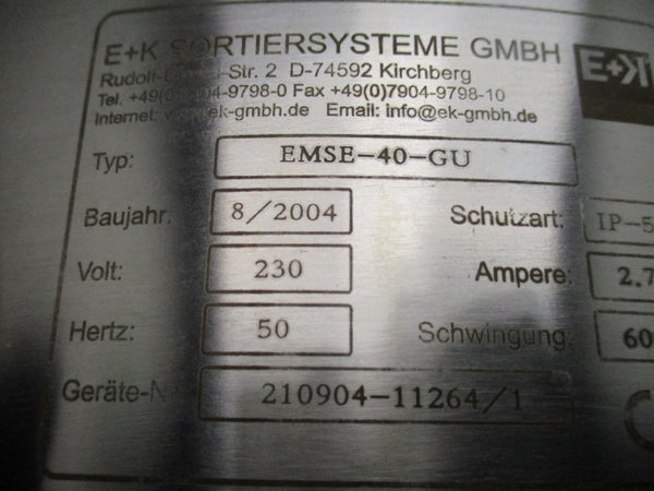 E+K SORTIERSYSTEME EMSE-40-GU 210904-11264/1 230V 2.73A NSNP
