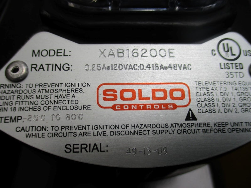 TRU-FLO MT66SR4F10/F12 W/ SOLDO XAB16200E 120VAC 0.25A 150PSI NSMP