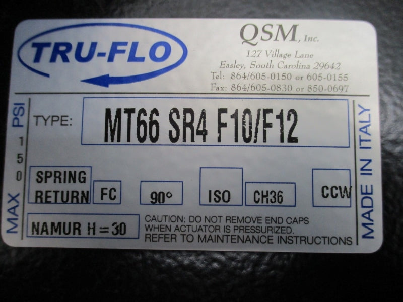 TRU-FLO MT66SR4F10/F12 W/ SOLDO XAB16200E 120VAC 0.25A 150PSI NSMP