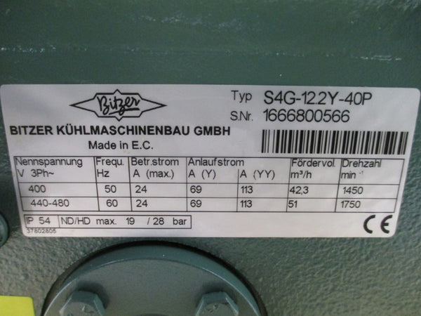BITZER S4G-12.2Y-40P 400/440-480V 24/69/113A NSMP
