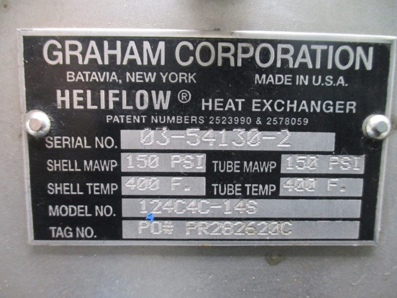 GRAHAM CORPORATION 124C4C-14S 150PSI 400'F NSNP