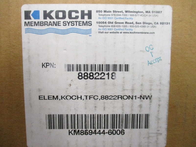 KOCH MEMBRANE SYSTEMS 8882218 NSFS
