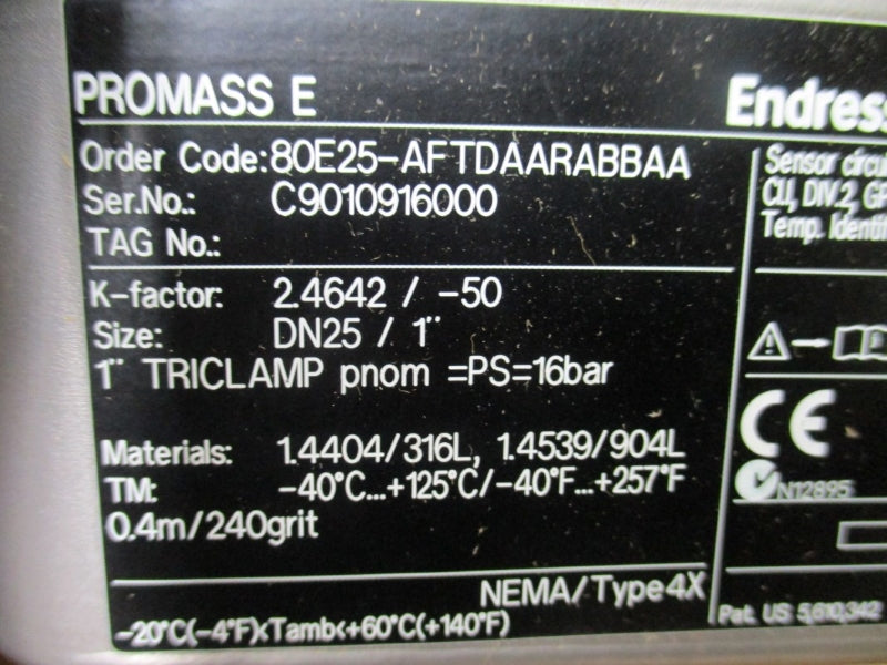 ENDRESS+HAUSER 80E25-AFTDAARABBAA 20-55VAC 1" NSMP