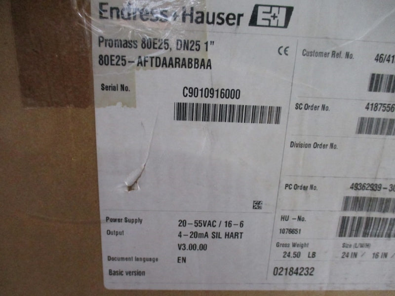 ENDRESS+HAUSER 80E25-AFTDAARABBAA 20-55VAC 1" NSMP
