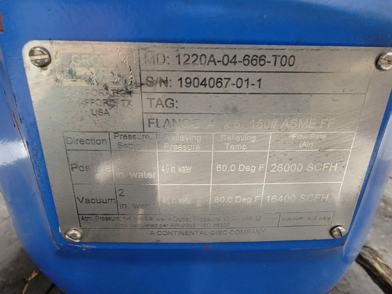 GROTH 1220A-04-666-T00 5.0PSI REMAN
