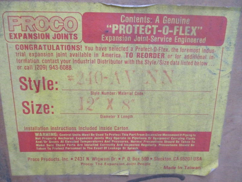 PROCO PRODUCTS 240-AV 12" X 8" NSMP