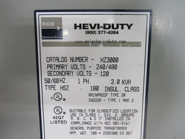 HEVI-DUTY HZ3000 240/480V NSNP