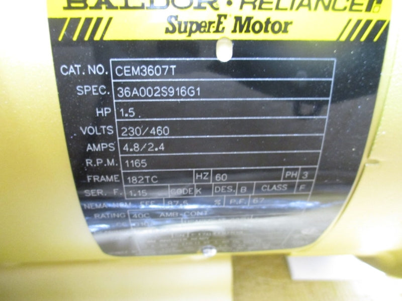 BALDOR CEM3607T 230/460V 4.8/2.4A NSMP