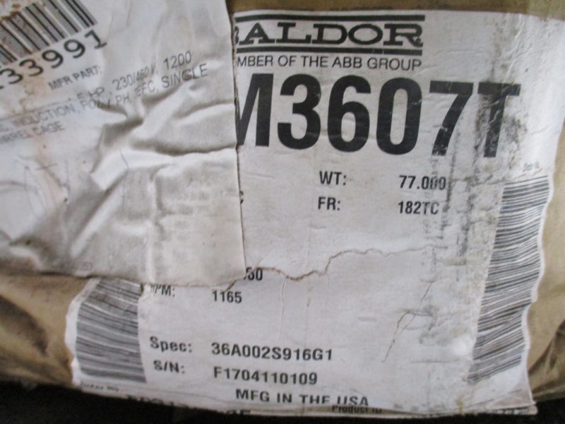 BALDOR CEM3607T 230/460V 4.8/2.4A NSMP