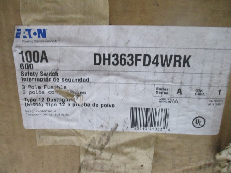 EATON DH363FD4WRK SER. A 600VAC 100A NSMP