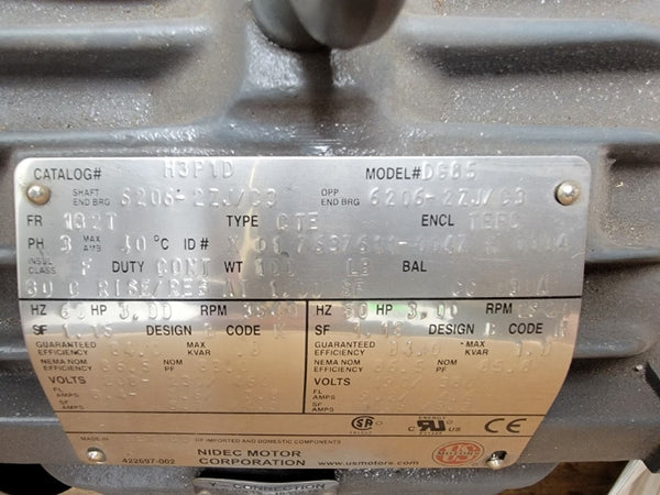 US MOTORS H3P1D 208-230/460V 8.4-7.6/3.8A NSMP