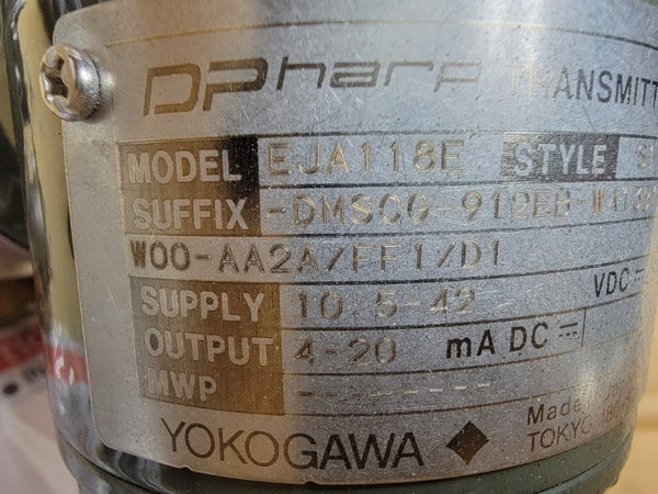 YOKOGAWA EJA118E-DMSCG-912EB-WA13B1SW00-AA2A/FF1/D1 10.5-42VDC NSMP