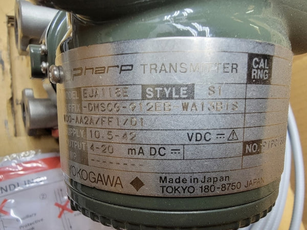 YOKOGAWA EJA118E-DMSCG-912EB-WA13B1SW00-AA2A/FF1/D1 10.5-42VDC NSMP
