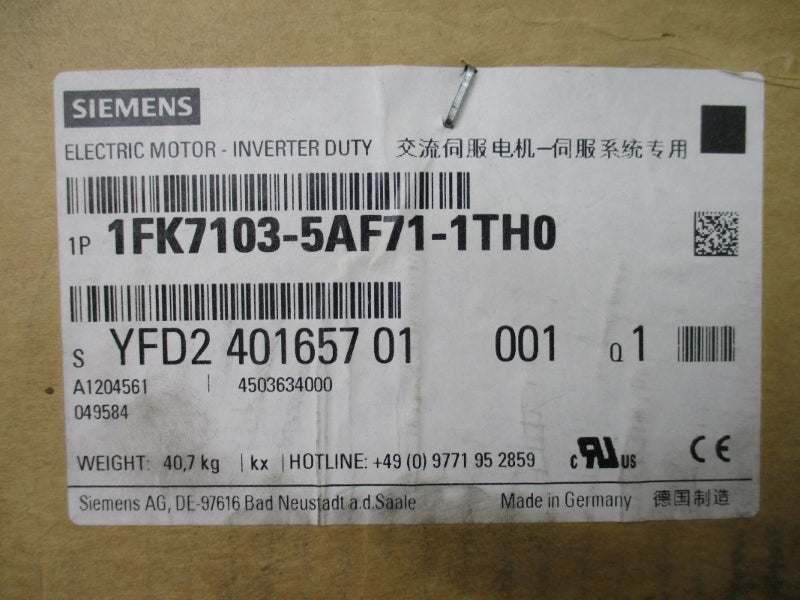 SIEMENS 1FK7103-5AF71-1TH0 24VDC 27.5A NSMP
