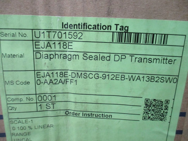 YOKOGAWA EJA118E-DMSCG-912EB-WA13B2SW00-AA2A/FF1 10.5-42VDC NSMP