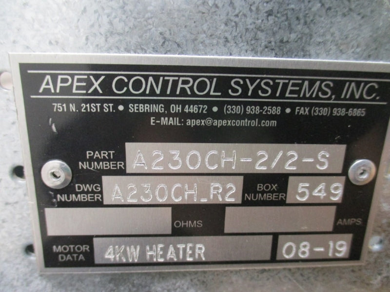 APEX CONTROL SYSTEMS A230CH-2/2-S NSMP