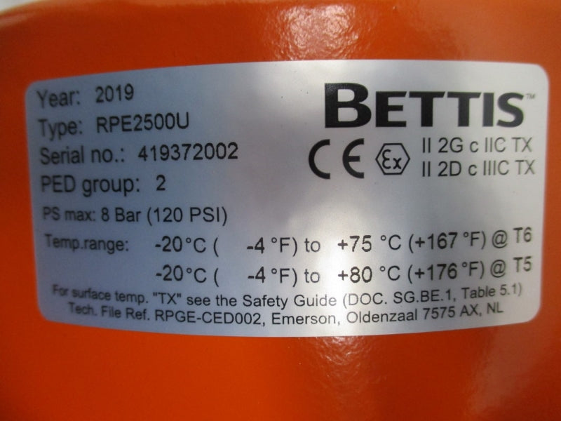 BETTIS RPE2500U 515IIXHT65A MODEL H1 275PSI 600'F NSNP