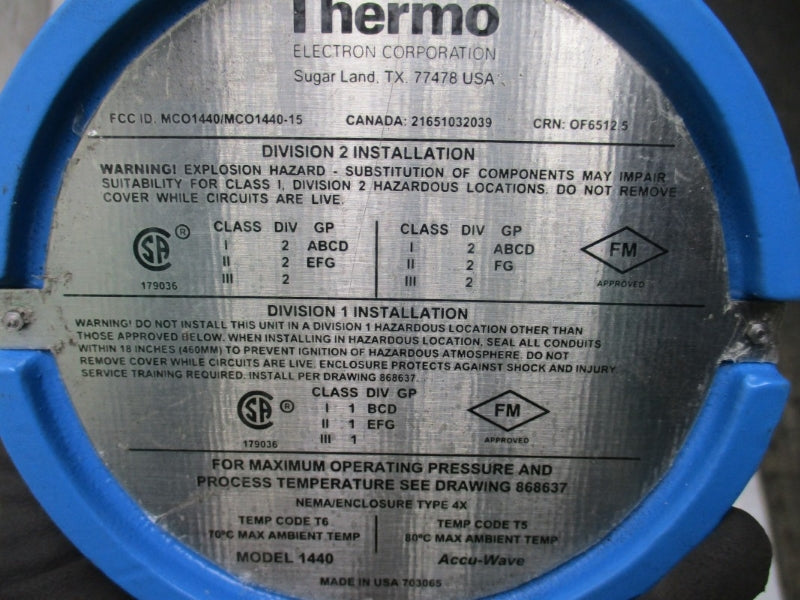 THERMO ELECTRON 4152 MODEL 1440 MCO1440/MCO1440-15 24VDC NSNP