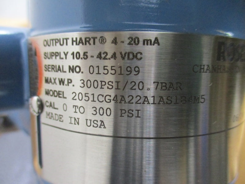 ROSEMOUNT 2051CG4A22A1AS1B4M5 10.5-42.4VDC 300PSI NSMP