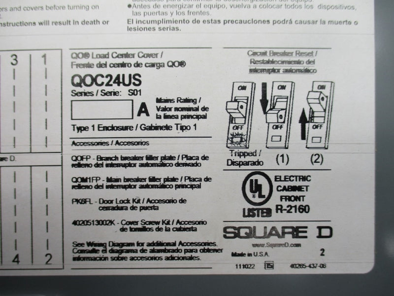 SQUARE D QOC24US SER. S01 NSMP