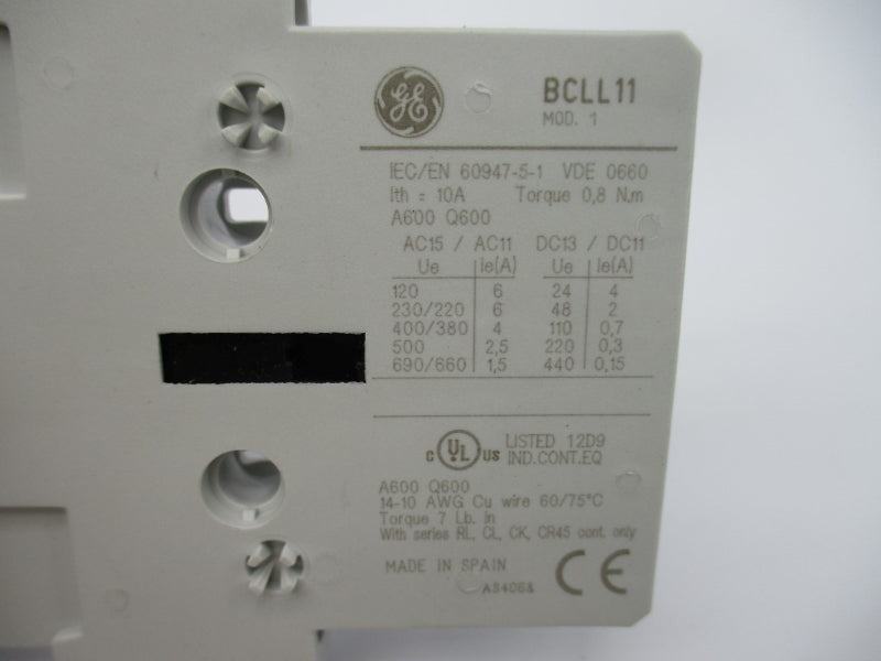 GENERAL ELECTRIC BCLL11 690/660VAC 10A NSNP