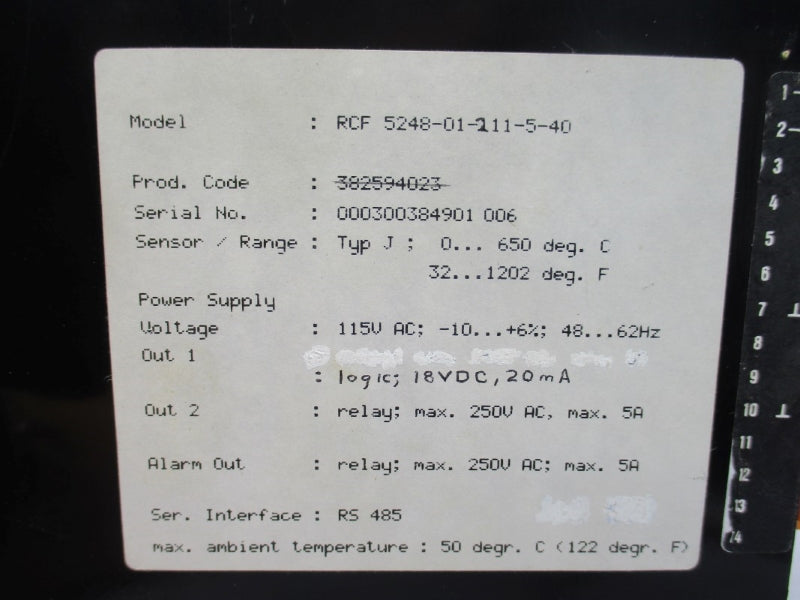 DIGITEMP RCF5248-01-211-5-40 115VAC 32-1202'F NSNP