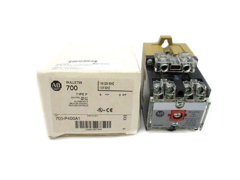 ALLEN BRADLEY 700-P400A1 SER. D 110/115-120V 10A (WH) NSMP