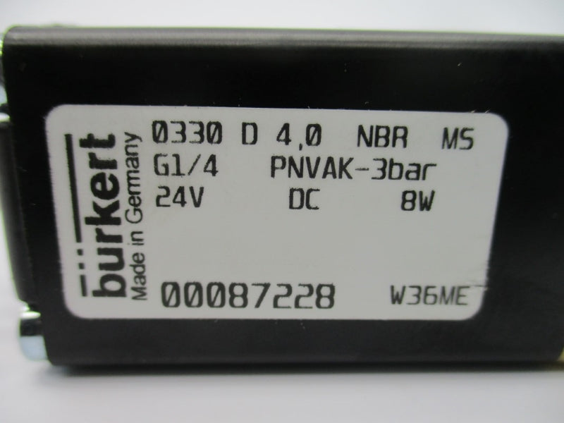 BURKERT 0330D4,0NBRMS 00087228 24VDC NSNP