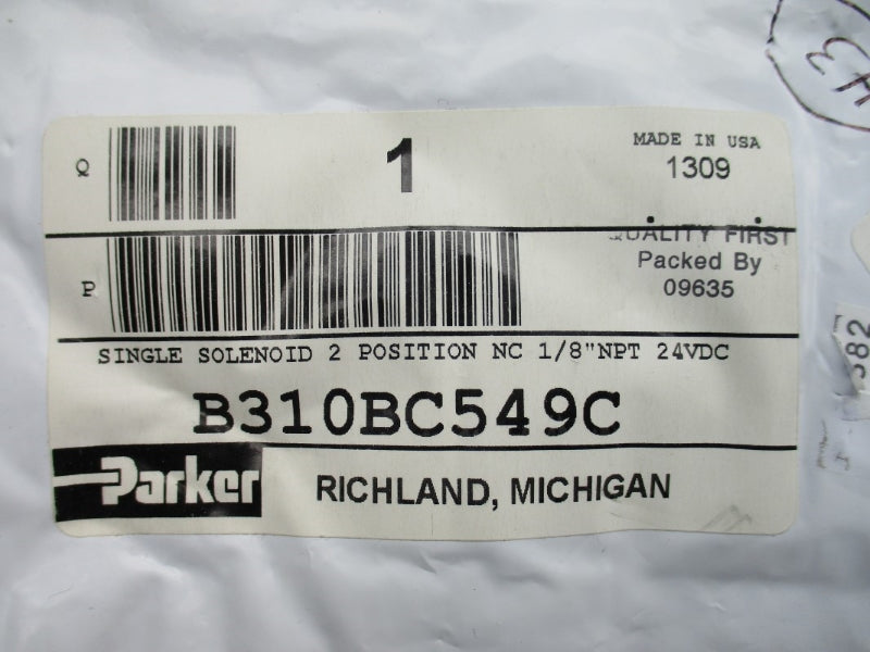 PARKER B310BC549C 24VDC 150PSI 1/8" NSMP