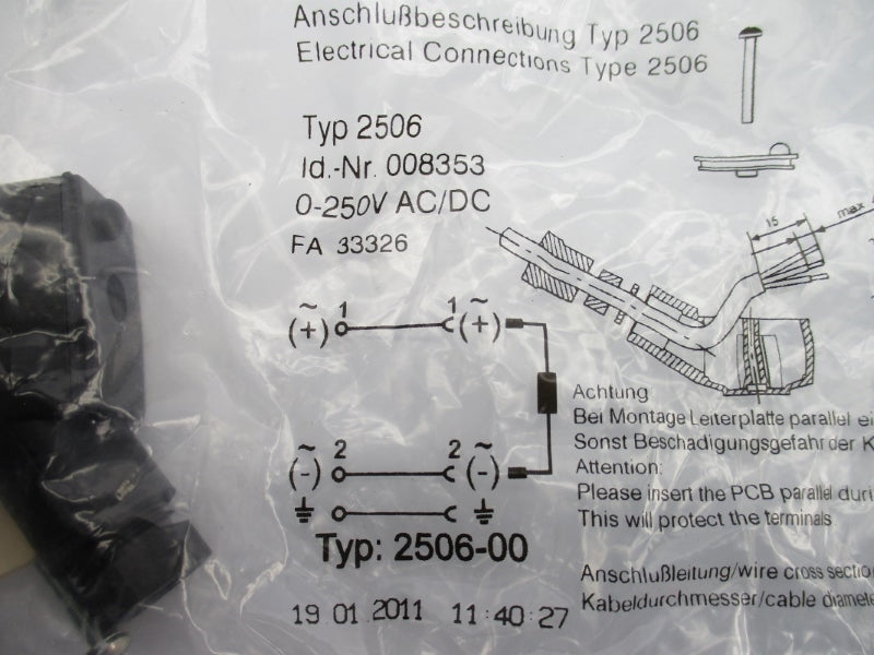 BURKERT 2506 0-250VAC/DC NSMP