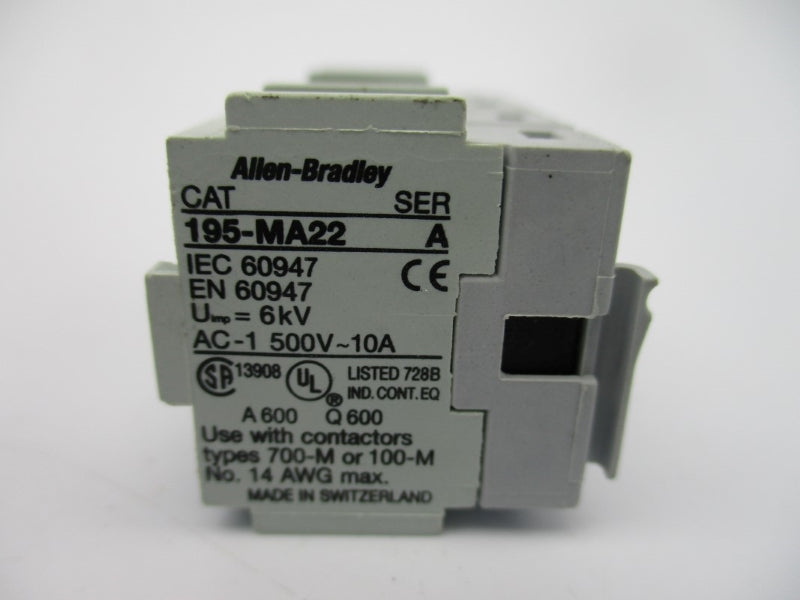 ALLEN BRADLEY 195-MA22 SER. A 500VAC 10A NSNP