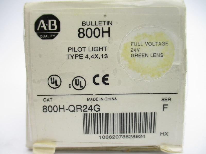 ALLEN BRADLEY 800H-QR24G SER. F 24VAC/DC (WH) NSMP