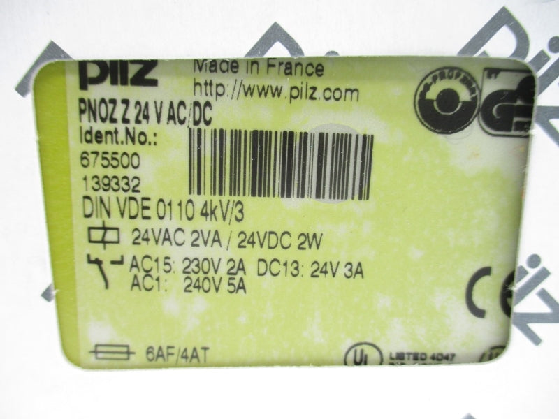 PILZ PNOZZ24VAC/DC 675500 24VAC 5A NSMP