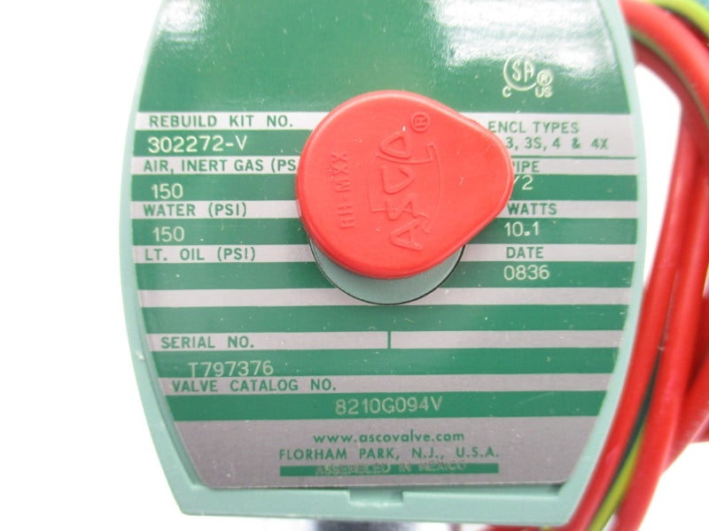 ASCO 8210G094V 110/120V 150PSI 1/2" NSMP