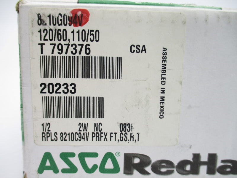 ASCO 8210G094V 110/120V 150PSI 1/2" NSMP