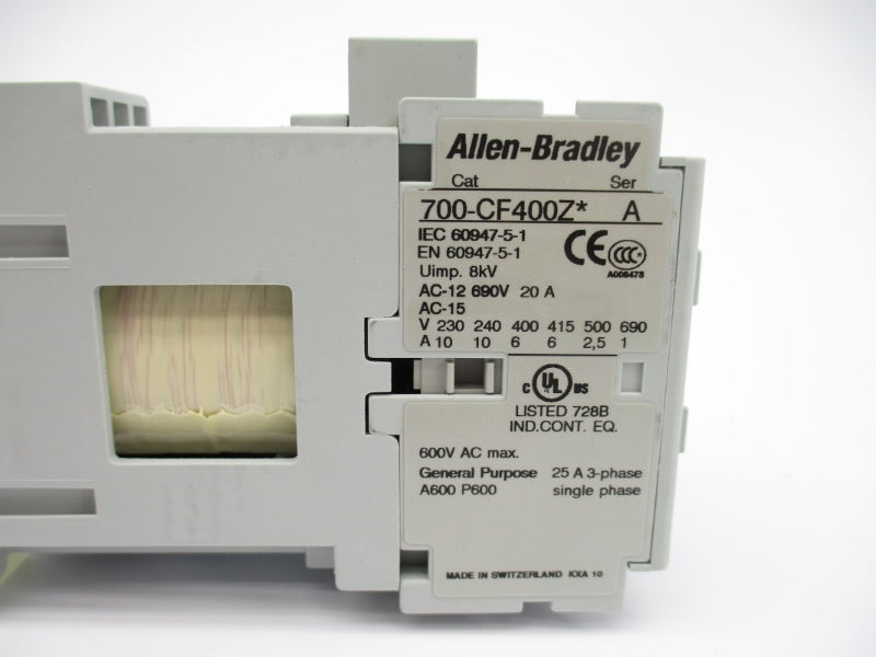 ALLEN BRADLEY 700-CF400ZJ SER. A 24VDC (BR/WH) NSMP