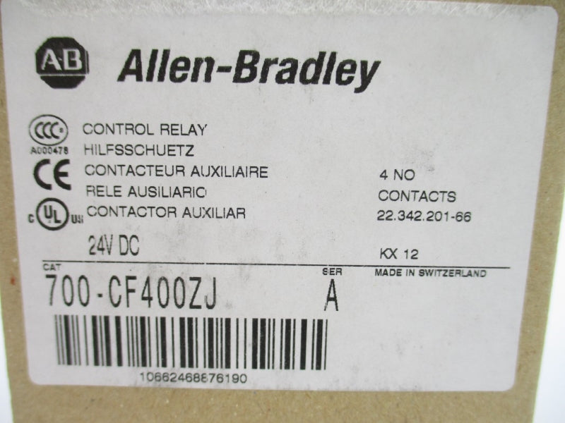 ALLEN BRADLEY 700-CF400ZJ SER. A 24VDC (BR/WH) NSMP