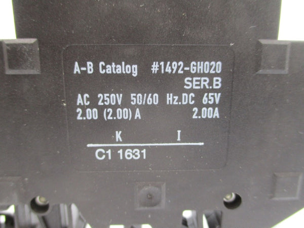 ALLEN BRADLEY 1492-GH020 SER. B 250VAC 2.0A NSMP