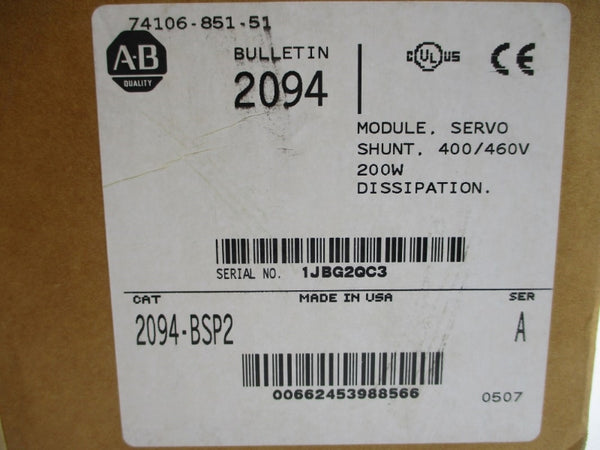 ALLEN BRADLEY 2094-BSP2 SER. A F/W V1.068 400/460VAC 3A NSMP