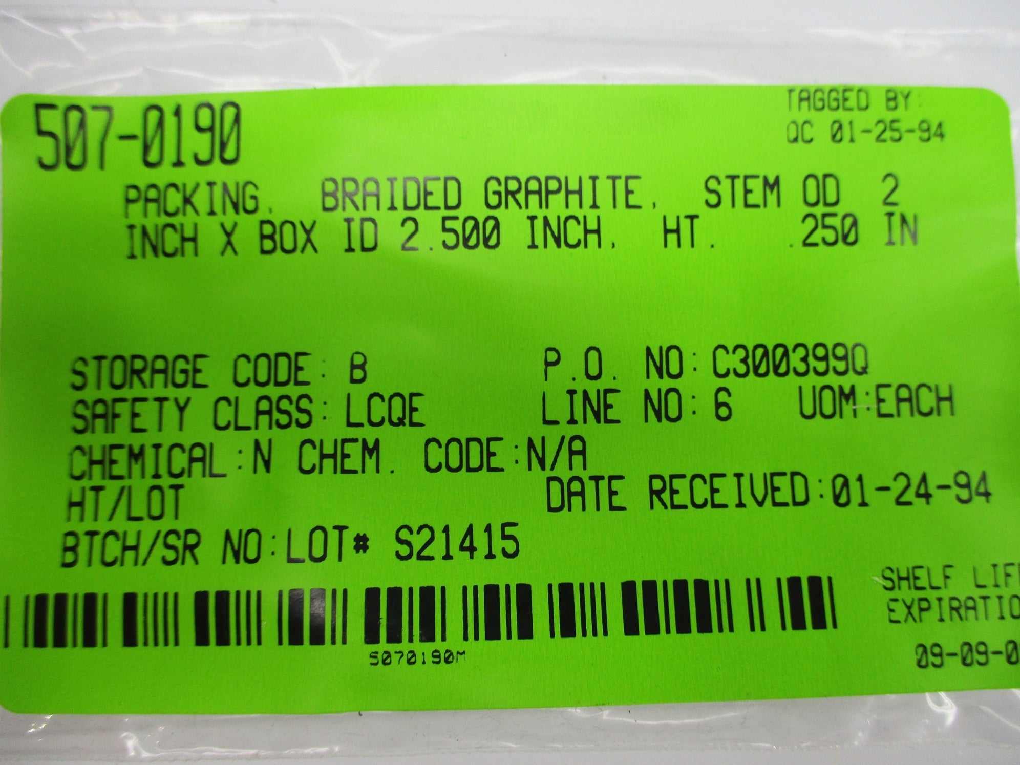 PACKING RING 507-0190 NSNP
