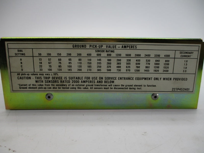 WESTINGHOUSE 227P452H01 I-A LIG NSMP