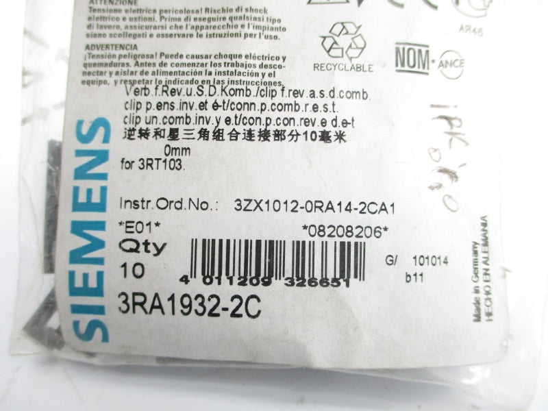 SIEMENS 3RA1932-2C (PKG OF 10) NSMP